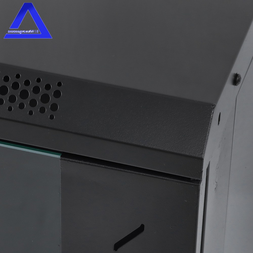 12U Wall Mount Server Cabinet Network Rack Vented Enclosure Lock Door 15.5''Deep