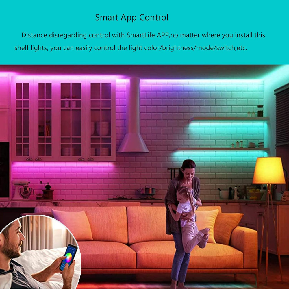 Smart under Cabinet Lighting Strip Lights White & Color Changing Dimmable Work w