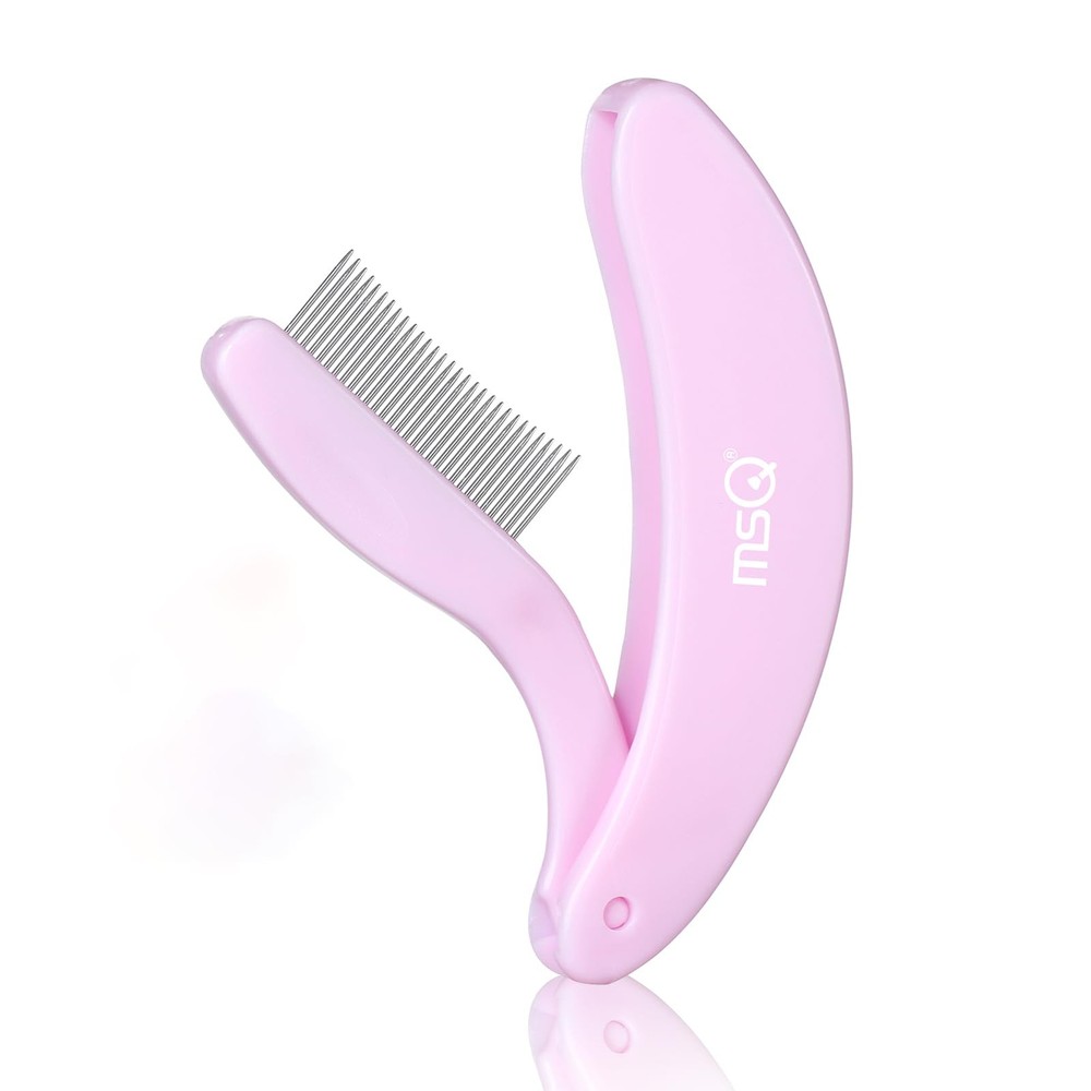 Eyelash Comb MSQ Separator Tool Folding Pink