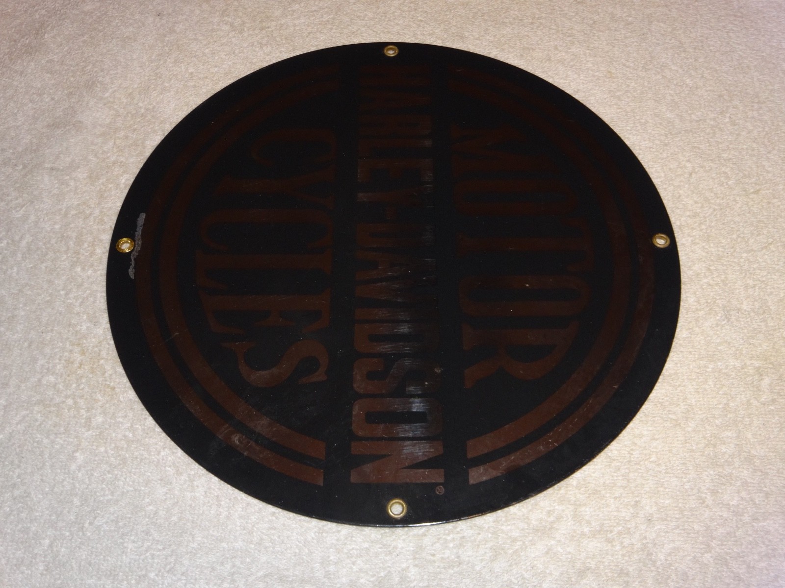 VINTAGE HARLEY DAVIDSON MOTORCYCLES 11 1/4" PORCELAIN METAL GASOLINE & OIL SIGN!