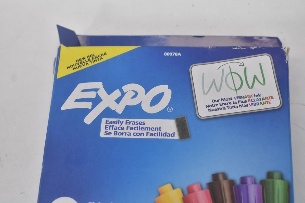 EXPO Low Odor Dry Erase Markers Chisel Tip Assorted Pack 8 Pack Genuine OEM