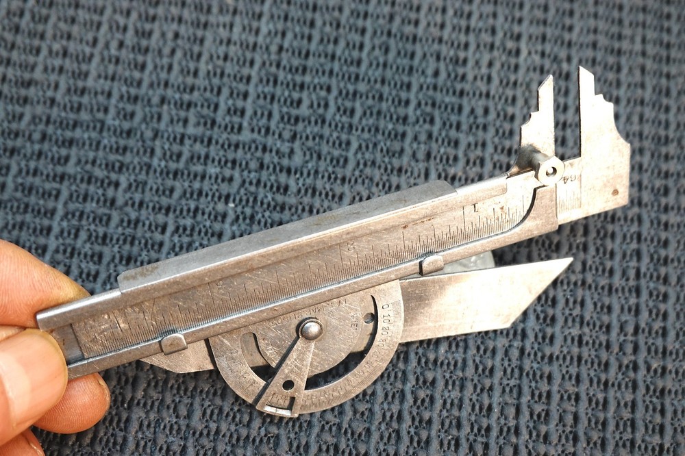 RARE ! WEIT-GOETHE PAT'D .1905 Combination Tool Protractor, Bevel, Caliper