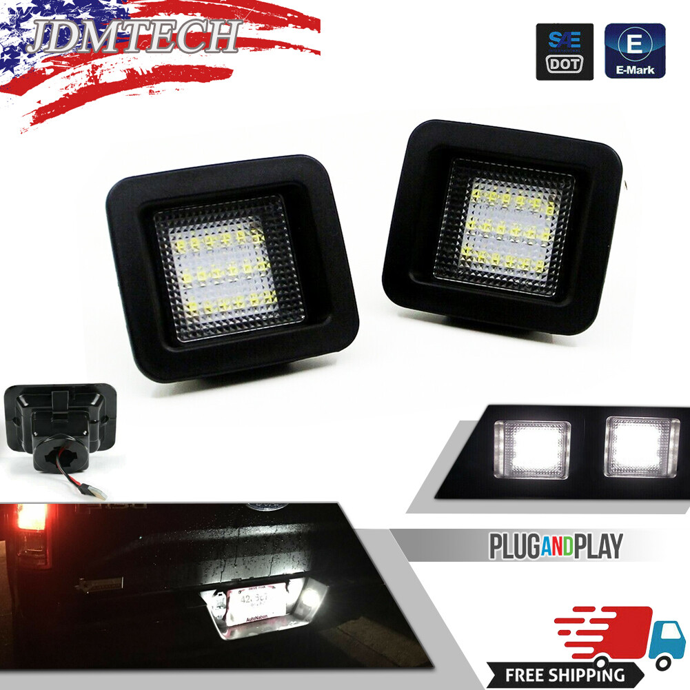 For Ford F150 2015-2022 White LED License Plate Light Bulbs Rear Assembly Lamps