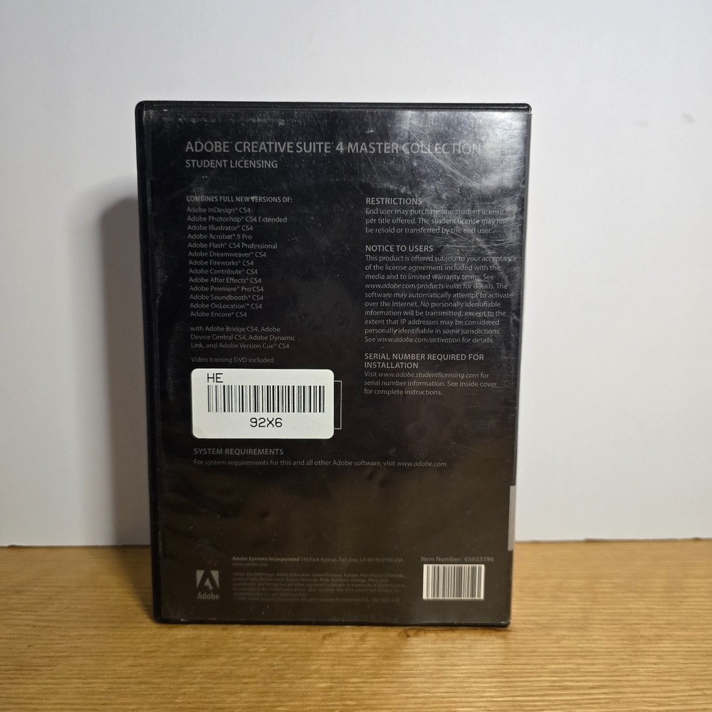 Adobe Creative Suite Master Collection CS4 Mac OS Student Licensing