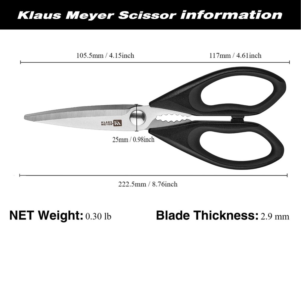Klaus Meyer Stainless Steel Multipurpose Kitchen Shears Heavy Duty Scissors
