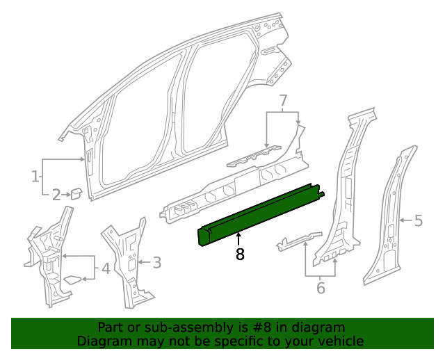 Genuine GM Driver Side Rocker Front Inner Panel 42619045
