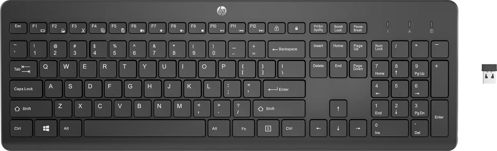 HP - 230 Full-size Wireless Keyboard - Black