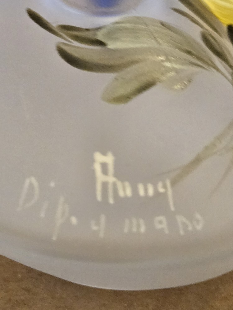Handpainted Signed Perfume Bottle. (D49)