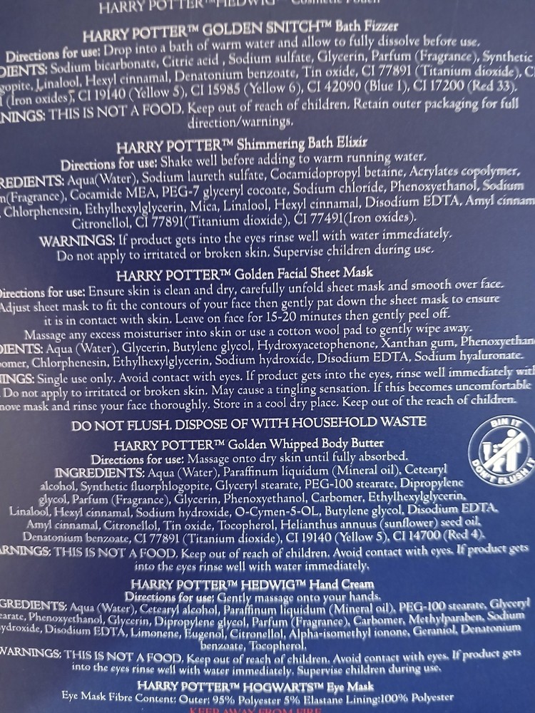 Harry Potter Gift Bundle, Bath collection set, Box, Makeup, Backpack.