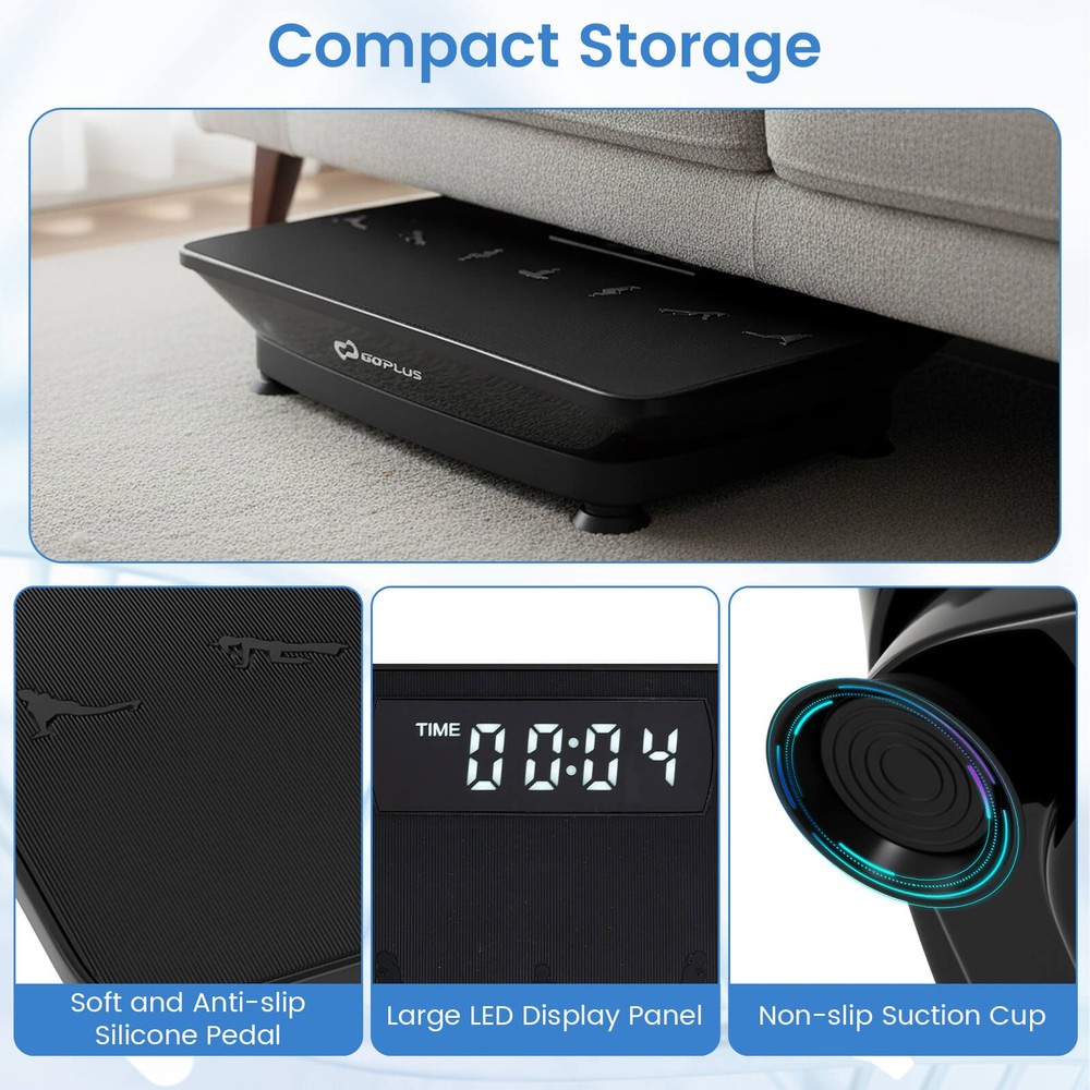 Vibration Plate Exercise Machine w/ Gravity Sensor, Remote Control, Bluetooth