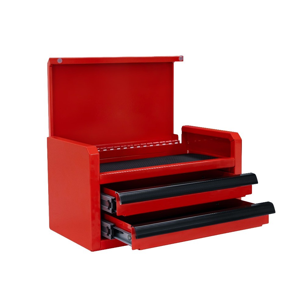 Mini 10-inch 2-drawer Steel Toolbox, Red