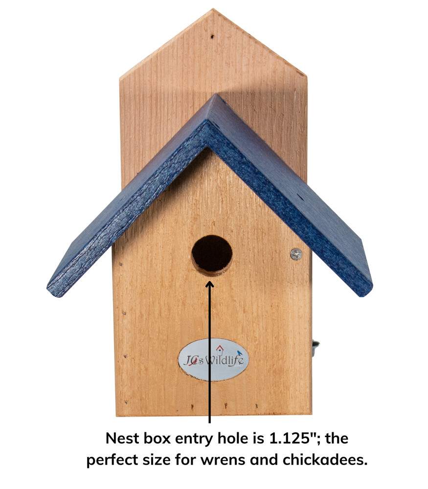 (Blue) Post Mount Wren House