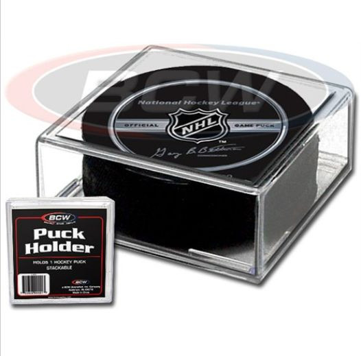 (3 Pack) BCW Square Hockey Puck Holder Cube Case Stackable For Regulation Pucks
