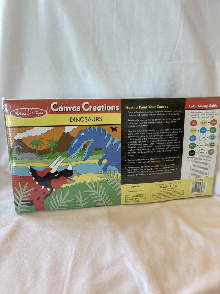 Melissa & Doug Canvas Creations Dinosaurs New In Packaging