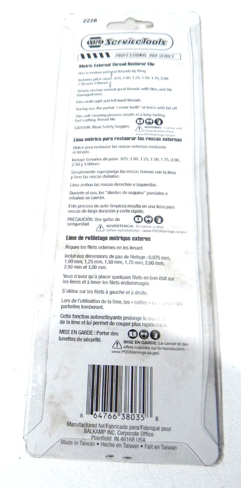 Napa Thread Restoration Tool Kit 2228