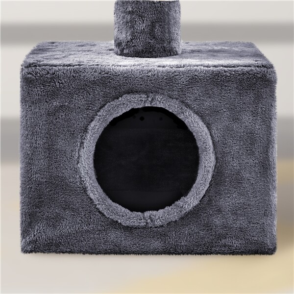 7.4-8.7FT Cat Tree Tower Height Adjustable w/ Condo & Perches & Scratching Posts