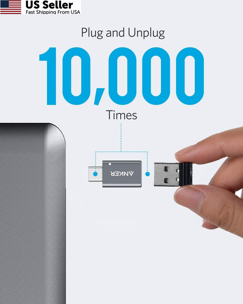 Anker USB C Adapter (2 Pack), C to High-Speed Data Gray