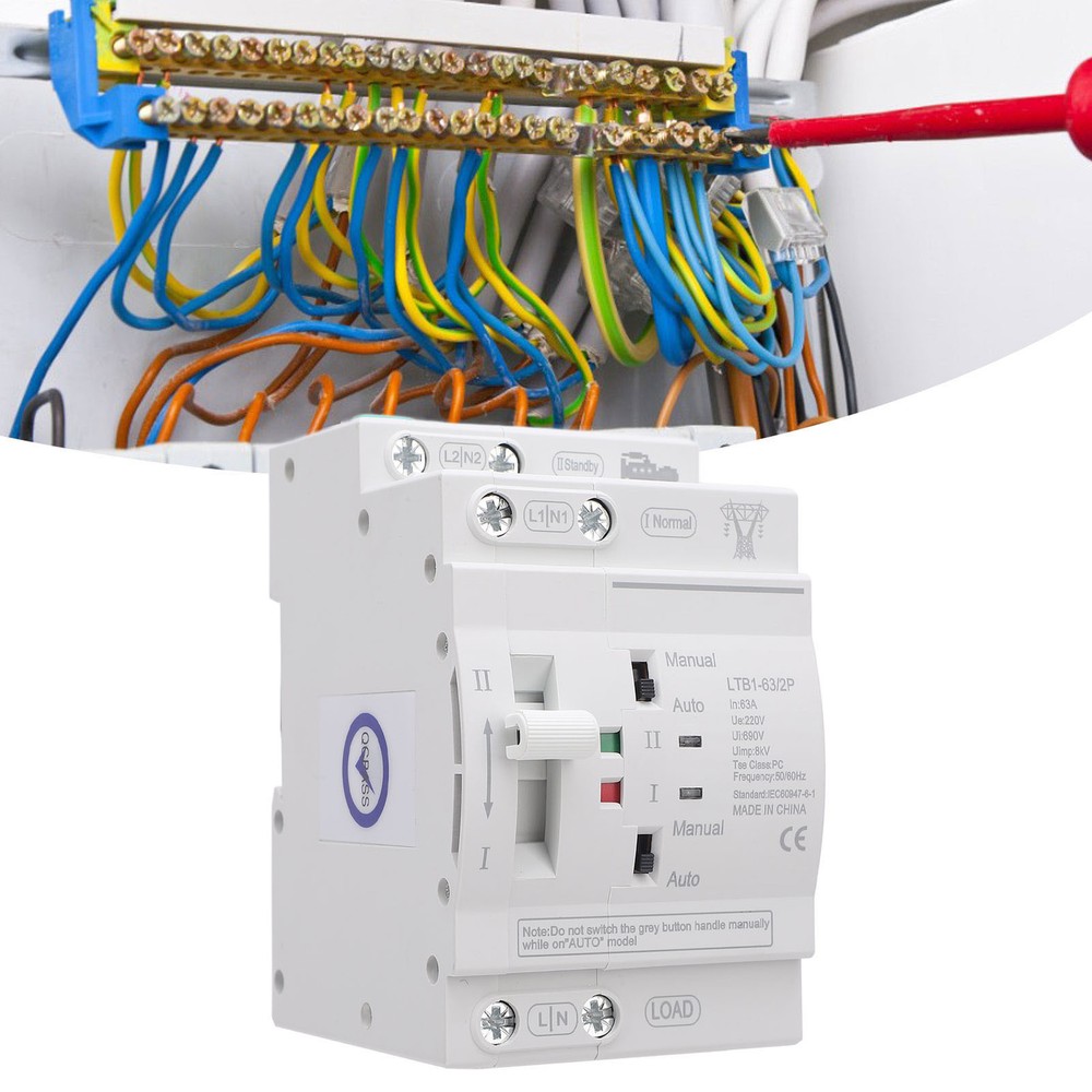Double Power Automatic Transfer Switch 63A 2P ATS Power Transfer Switch♡