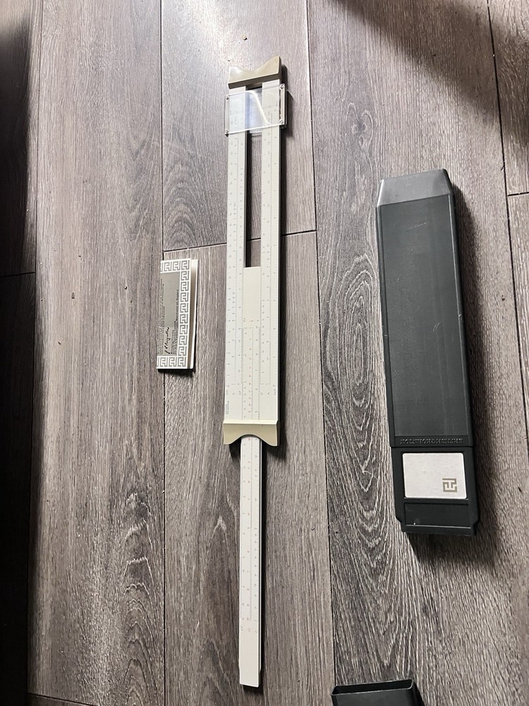 VINTAGE BRITISH THORNTON COMPREHENSIVE WHITE SLIDE RULER ENGINEERS SCALE RULE