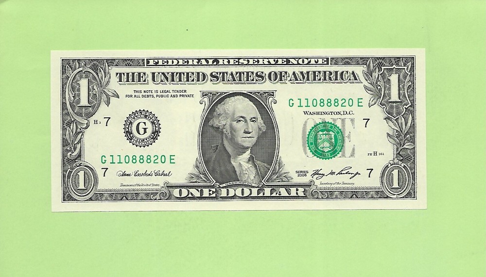 2006 ..UNCIRC $1  G 1108 8820 E  .... 2006  $1  G-E     NICE NUMBER          FRN