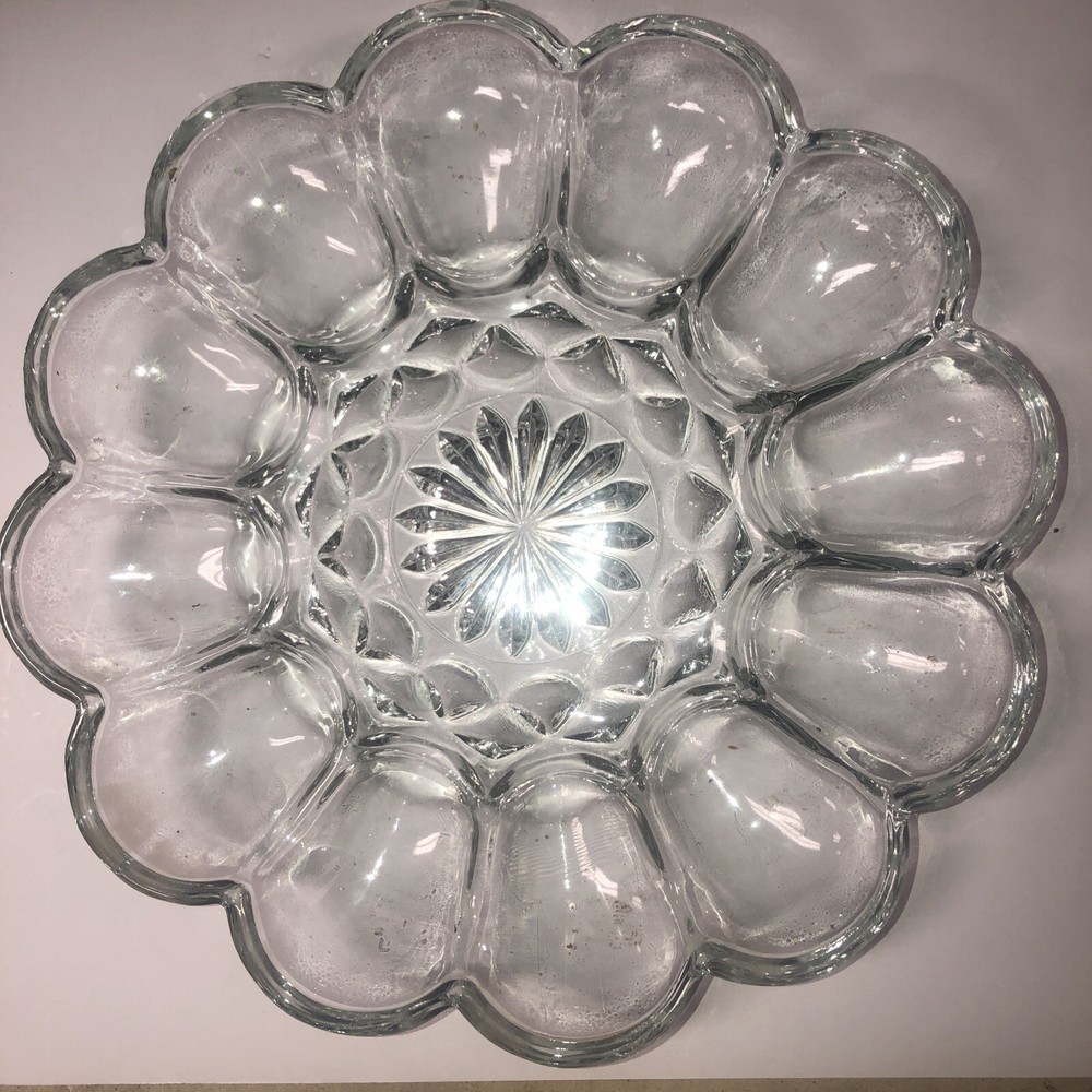 Depression Glass Crystal Bowl Diameter 10”