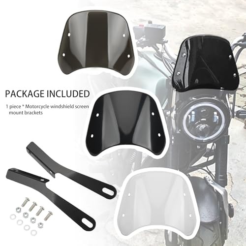 Universal 5"-7" Motorcycle Windshield Wind Deflector Windscreen Front Ash