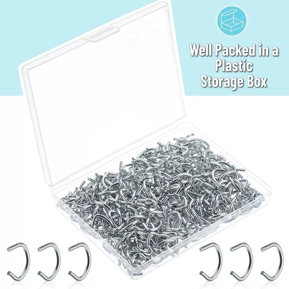Galvanized Hog Rings, 1/2", 360 Pcs, Hog Rings Upholstery, Hog Rings for Furnitu