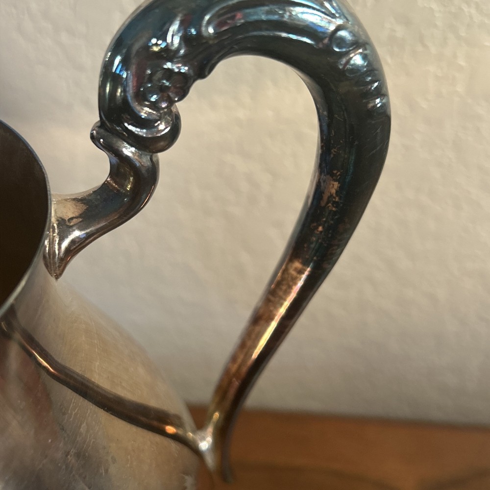 F.B. Rogers Silver Co Silver Plate Footed Pitcher 8.5” Tall