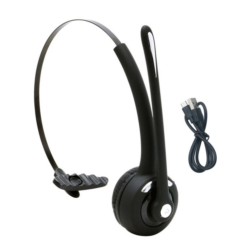 Black Rechargeable Headphone Wireless Bluetooth 5.0 Operator Headset Brand New
