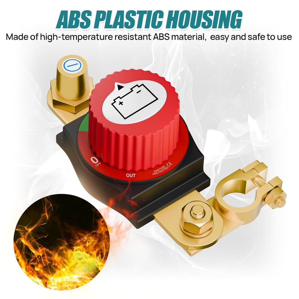 Top Post Battery Disconnect Switch, 12-48V Heavy-Duty Kill Switch...