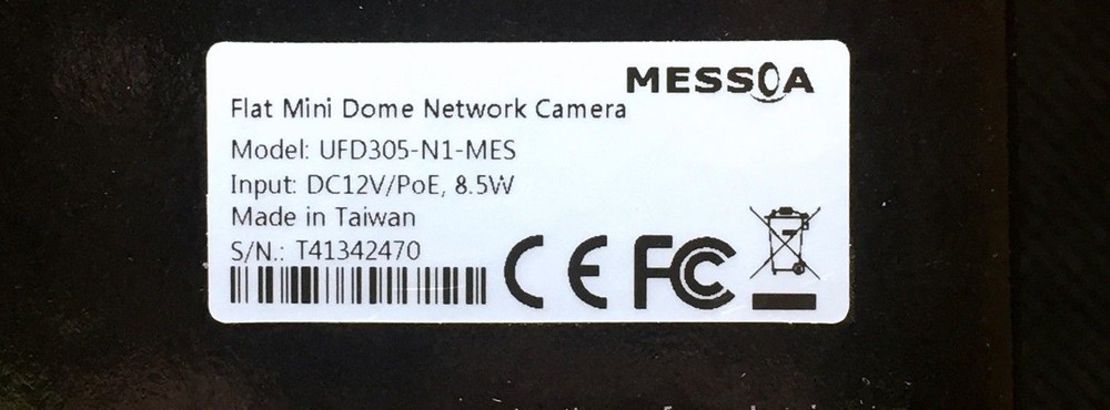 New IOB Messoa UFD305-N1 Flat Mini Dome Network Security CCTV 3MP Fixed Camera