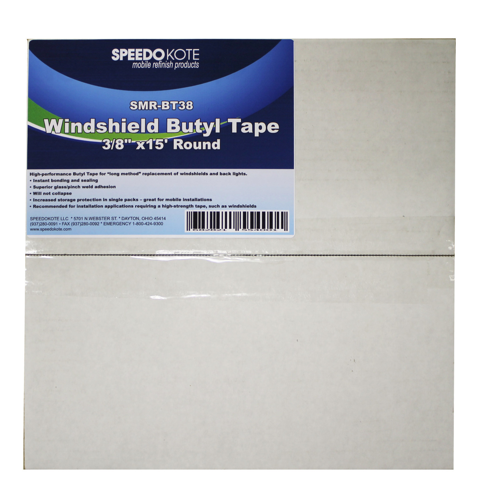 Windshield Butyl Tape, doors, headlights, Sealant, 3/8” x 15’ roll, SMR-BT38