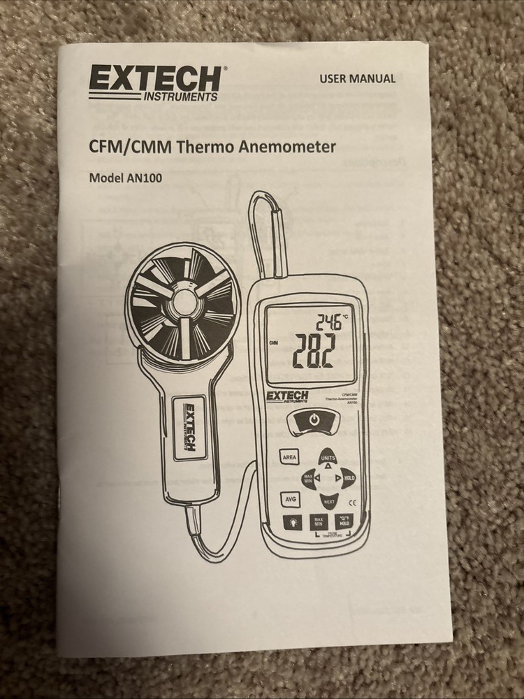 EXTECH Instruments Thermo-Anemometer With Vane Probe Model AN100