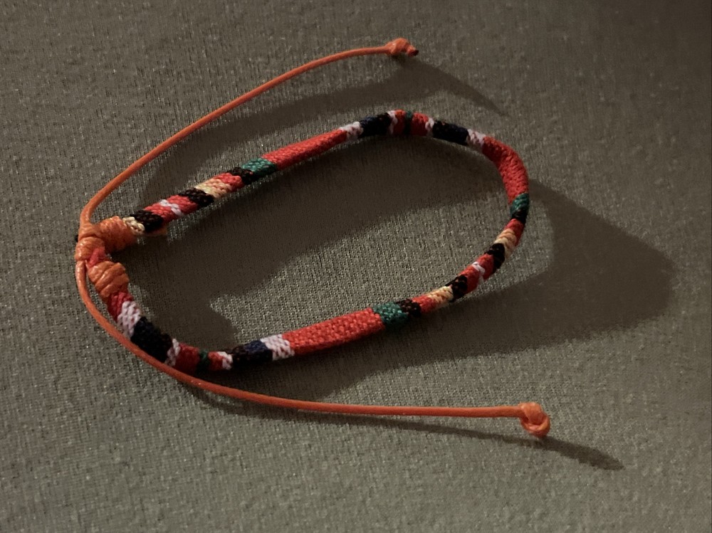 NEW BOHO BRAID THREAD FRIENDSHIP BRACELET ADJUSTABLE THICKER ORANGE