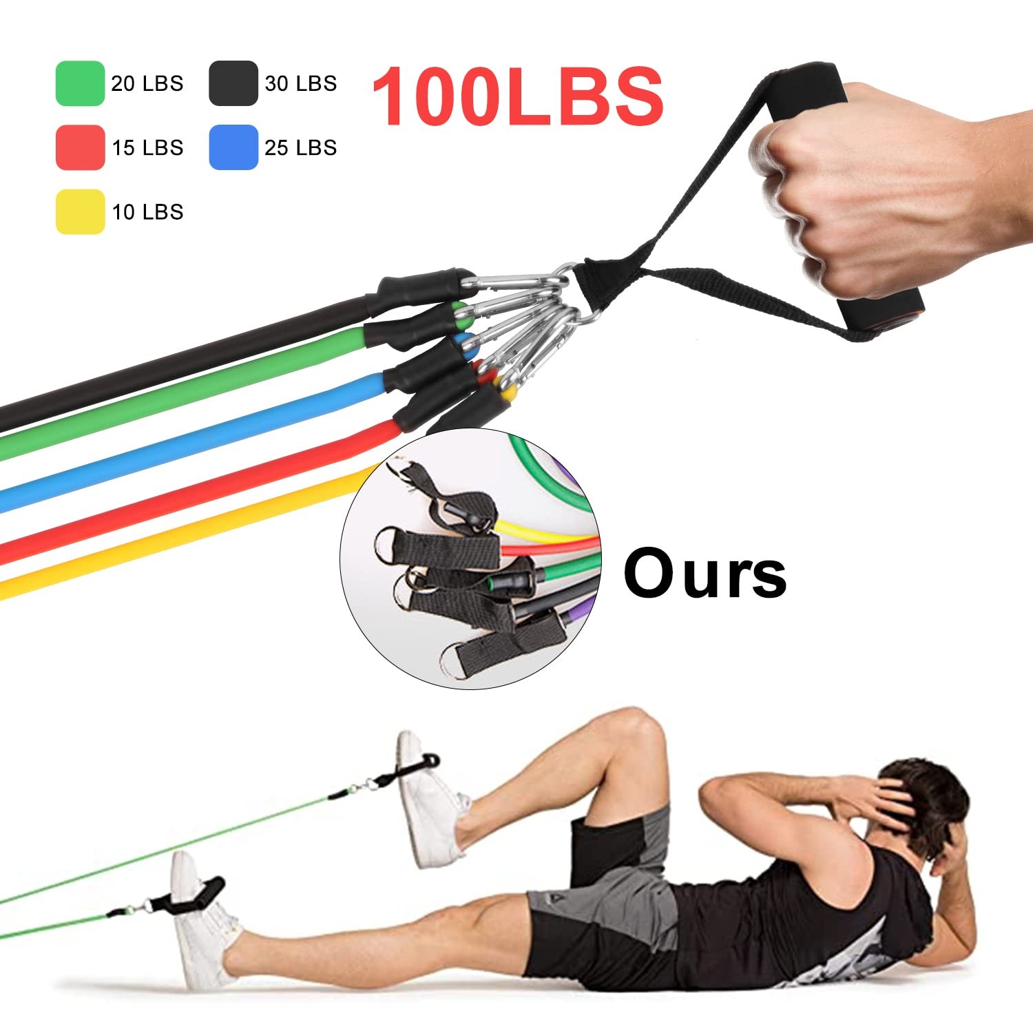 Resistance Bands Set, Exercise Bands Workout Bands with Handles, Door Anchor,...