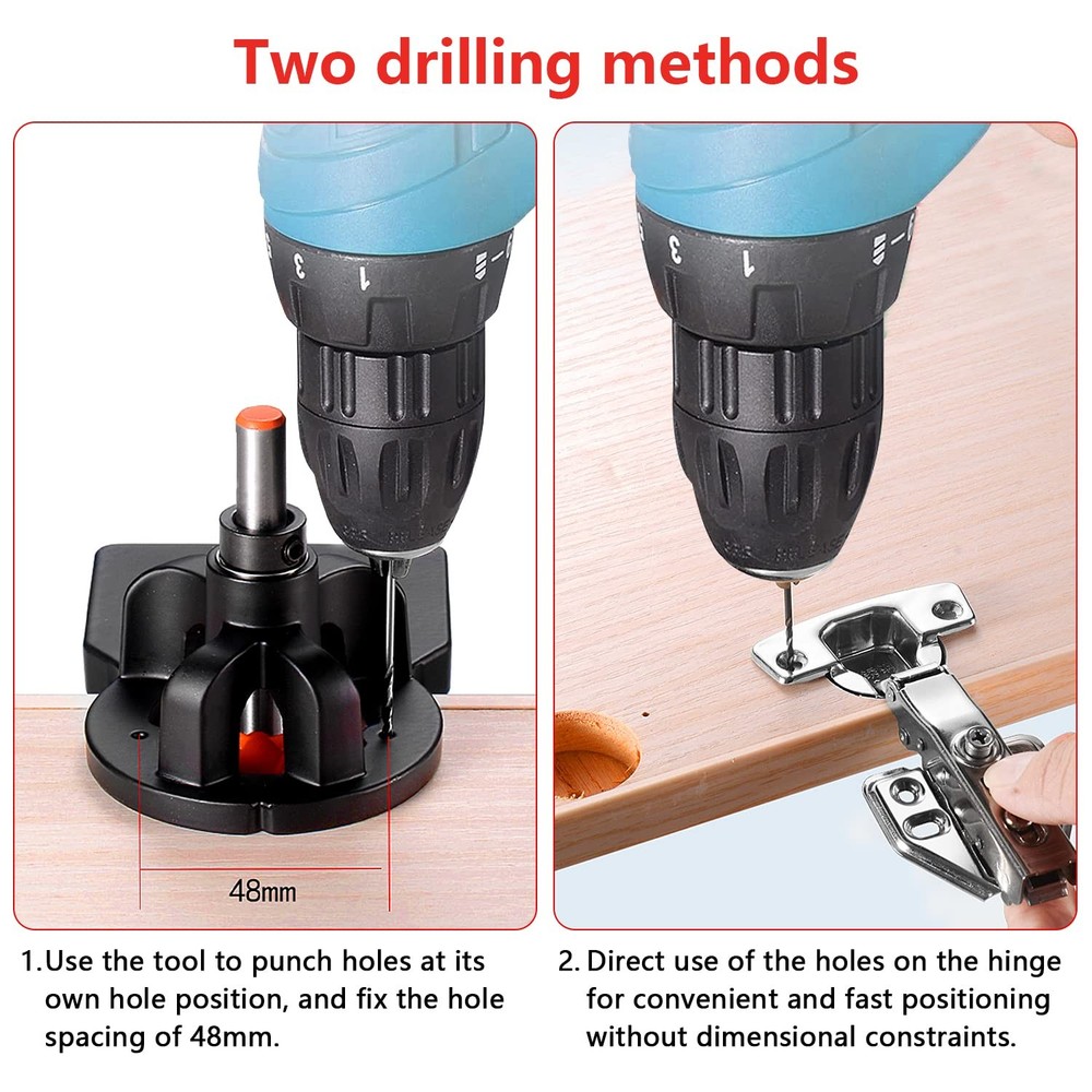 35mm Door Hinge Jig with 2 Clips - Precision Concealed Hinge Hole Punch Tool