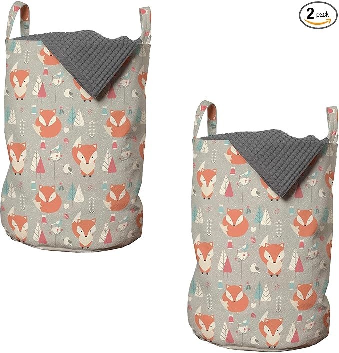 Ambesonne Fox Laundry Bag Pack of 2