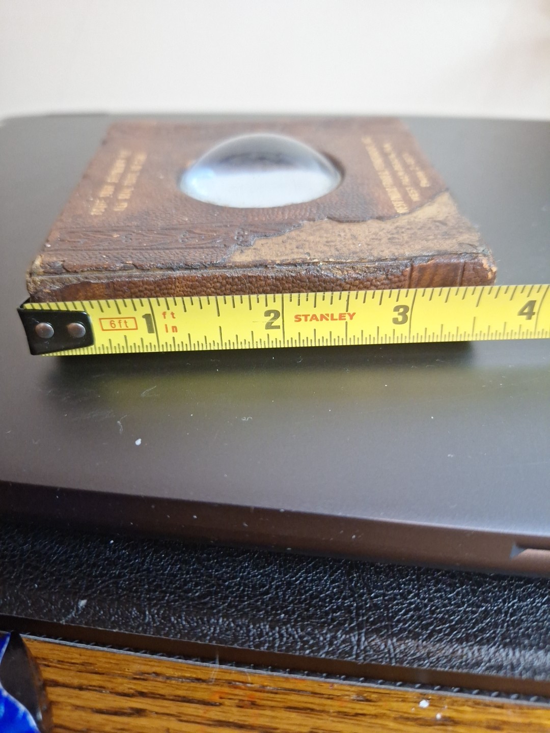 Vintage 1940's Domed Advertising Magnifying Glass Paperweight