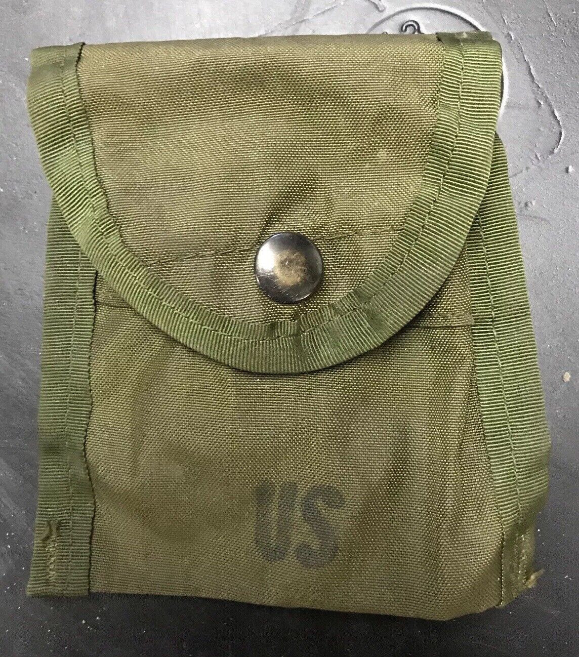 Lot of 2 Army USMC FIRST AID / COMPASS POUCH CARRIER CASE w/ Alice Clip Military