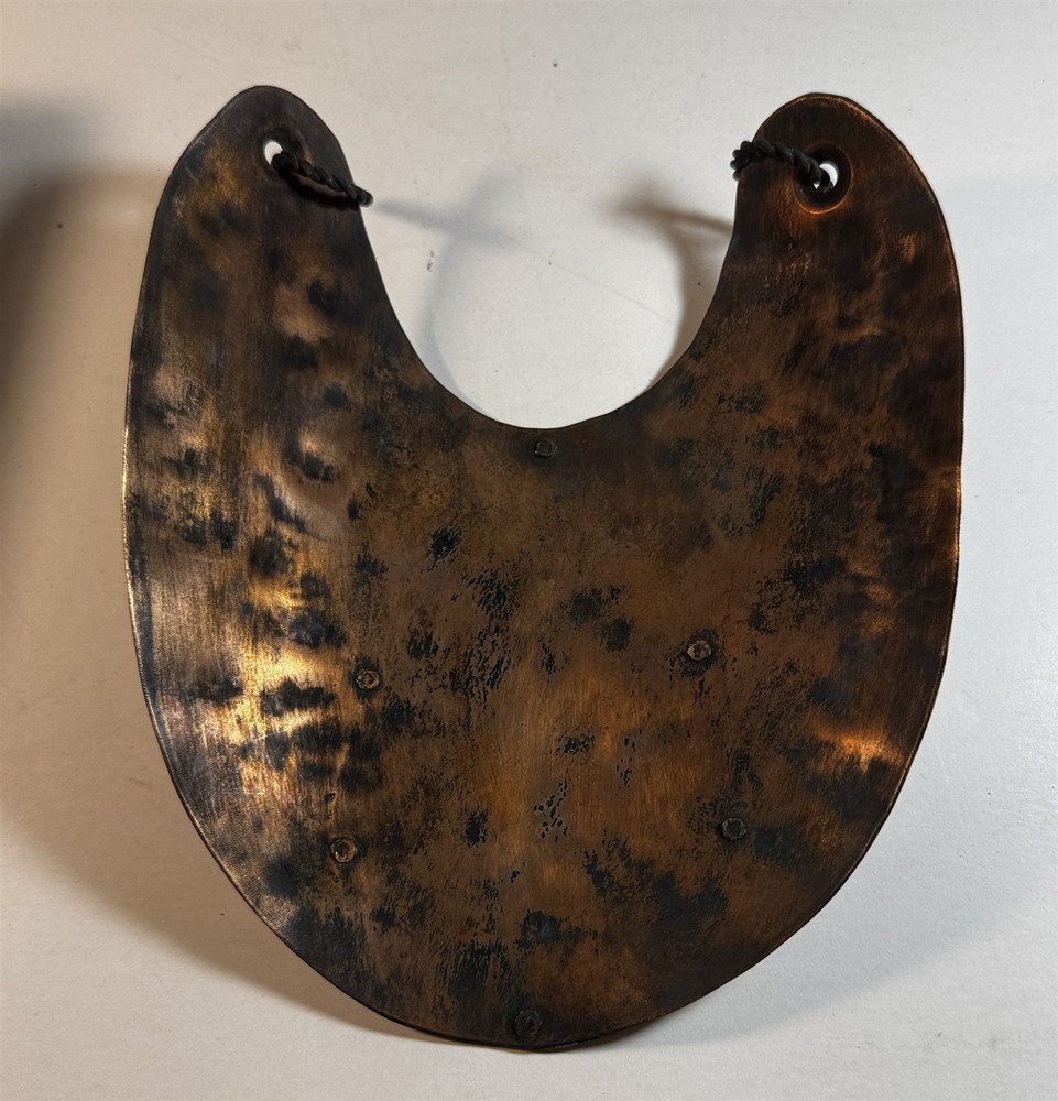 Hand Hammered Copper Gorget Plaque Native Warrior Engraved Studio Metalwork
