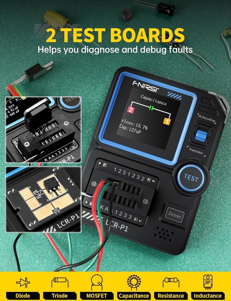 Battery Powered SMD Electronic Component Tester with NEC Infrared Support