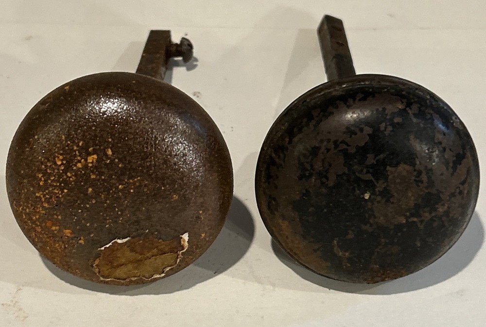 Pair Antique Brown Marble Swirl Porcelain Door Knobs + 7 Bonus Knobs **READ