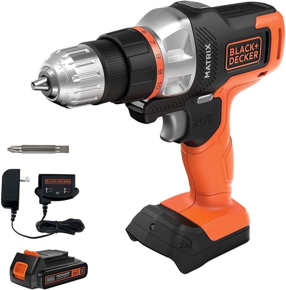 20V MAX Matrix Quick Connect System, Cordless Lithium Power Drill and Driver, Ba