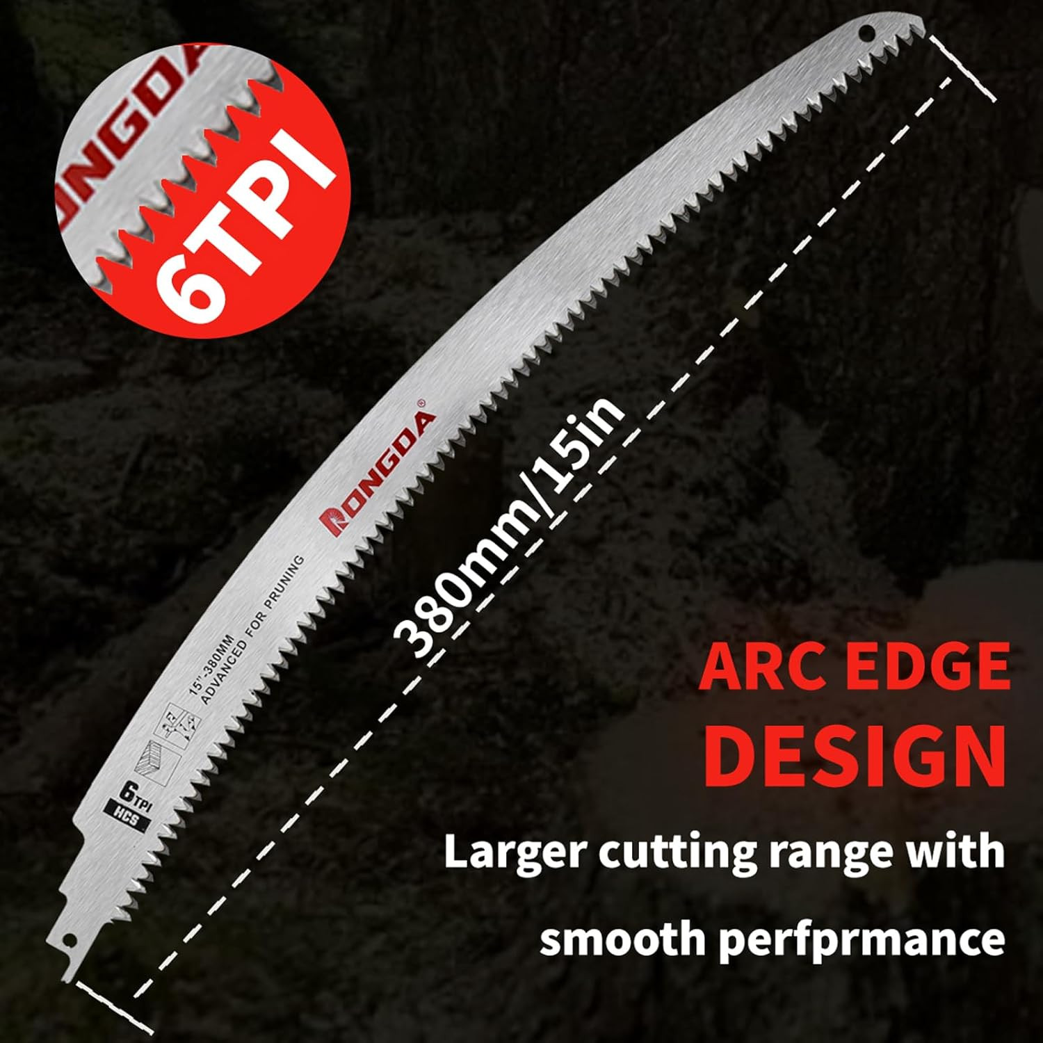 15 Inch Japanese Teeth Reciprocating Saw Blades 3-Piece, Arc Edge Wood Pruning B