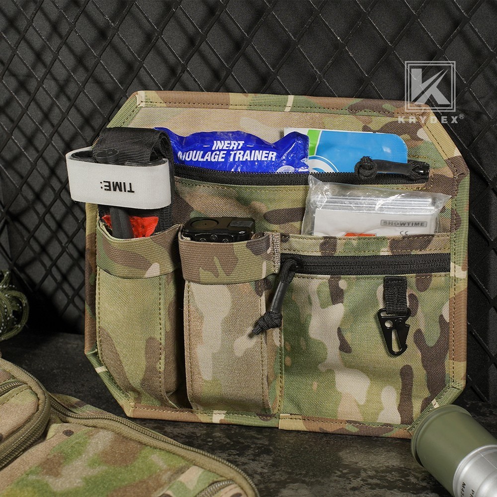 KRYDEX Tactical Organizer Panel Hook Backed Admin EDC Holder Lightweight MC Camo