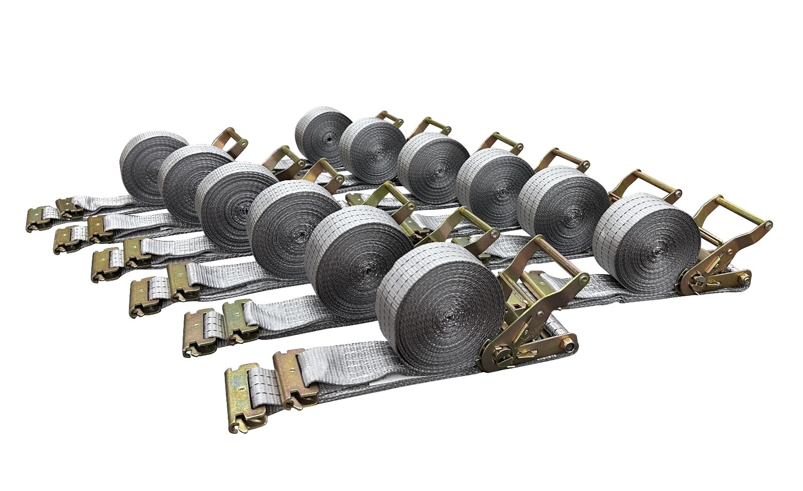 12PK Falcon Cargo 2" x 22' E-Track Ratchet Straps - 1460LB WLL - Heavy Duty