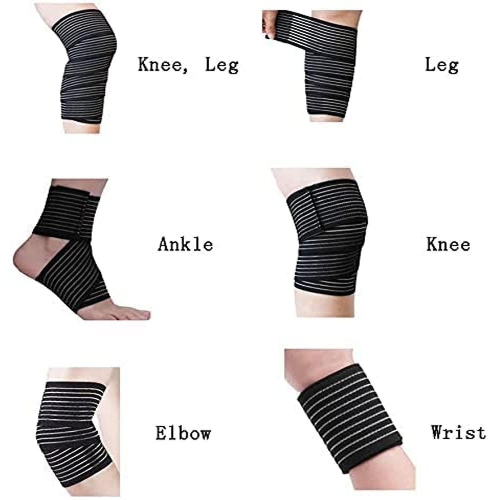 VBQFDPH Extra Long Elastic Knee Wrap Compression Bandage Brace Support for...