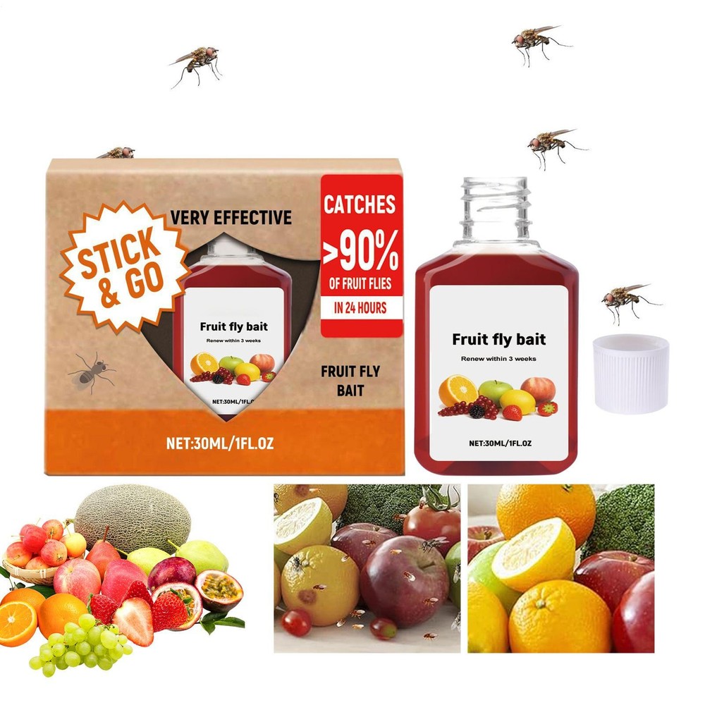 Fruit Fly Trap Liquid Flying Gnat Control Liquid 30ml Long-Lasting Gnat Kindness