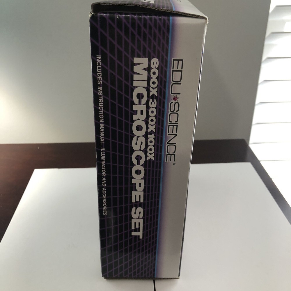 NIB VINTAGE 1989 EDU SCIENCE MICROSCOPE SET WITH LIGHT