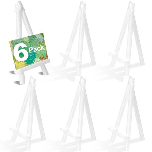 6Pack Mini Easel Stand 5" Canvas Holder White Plastic Small Display Easel